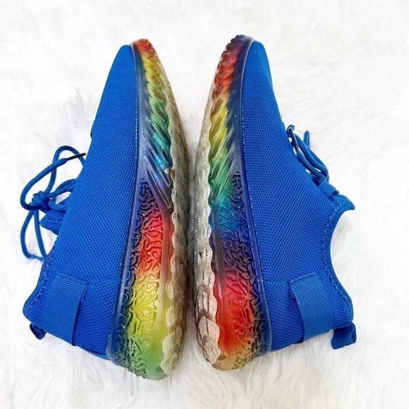 TAXI Affinity Blue Rainbow Sole Sneakers, Slip on, LACED Lauryn 7.5 - Picture 5 of 7
